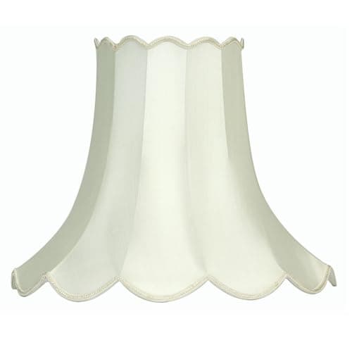 Image of Ivory 12" Faux Silk Scalloped Lamp Shade Diameter Base 300mm x Diameter Top 145mm x Height 250mm
