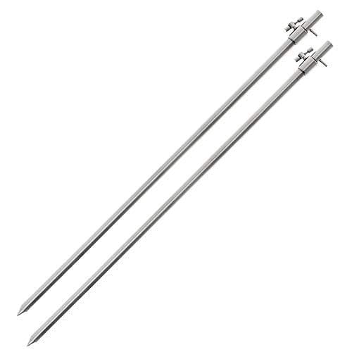 Image of DNA 2, 4 or 6x 50-90cm Extendable Stainless Steel Adjustable Lightweight Carp Coarse Fishing Bank Sticks Rests (2x Bank Sticks)