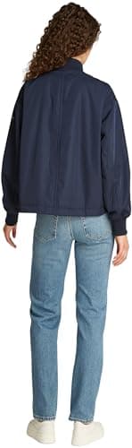 Image of Tommy Hilfiger Women’s Casual Nylon Light Bomber Jacket, Blue (Dark Night Navy), L