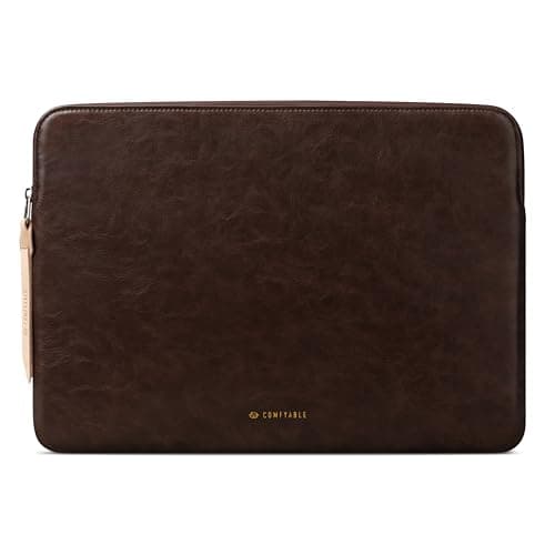 Image of Comfyable Leather Laptop Sleeve Compatible with 16 Inch MacBook Pro M5 Pro/Max 2026 M4 M3 M2 M1 & 15 Inch MacBook Air M5 (Loose Fit), Briarwood