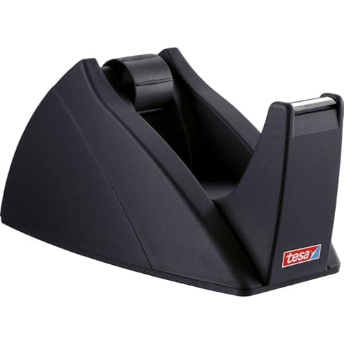 Image of tesa Easy Cut Desk Dispenser Professional - Refillable, Nonslip Tape Dispenser for Adhesive Tape Rolls Up to 33 m x 19 mm - Black