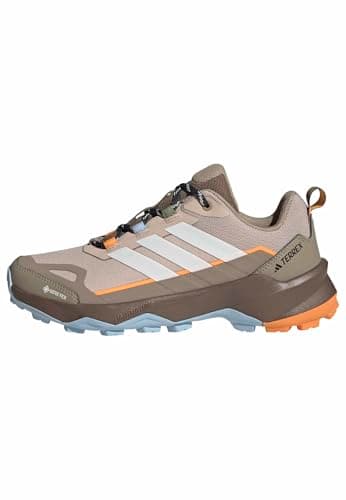 Image of adidas Women's Terrex Skychaser AX5 Gore-TEX Hiking Shoes, Wonder Taupe/Off White/Glow Blue, 6 UK
