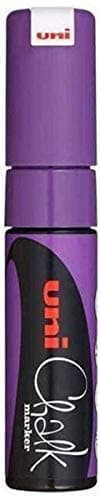 Image of Uni Violet Chisel Tip Nib (8mm) Liquid Chalk Marker Pen Colour Whiteboard Blackboard Chalkboard Menu Glass Windows Wet Wipe Non Permanent (Pack Of 1) PWE-8K