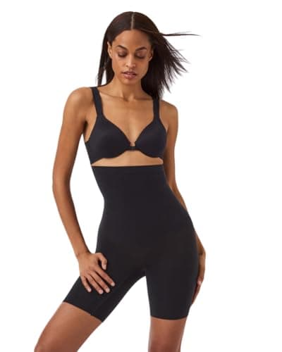 Image of Spanx SPANXsculpt Power Series High-Waisted Mid-Thigh Short - Lightweight, All-Day Comfort - Core Control Shapewear - Very Black - Large