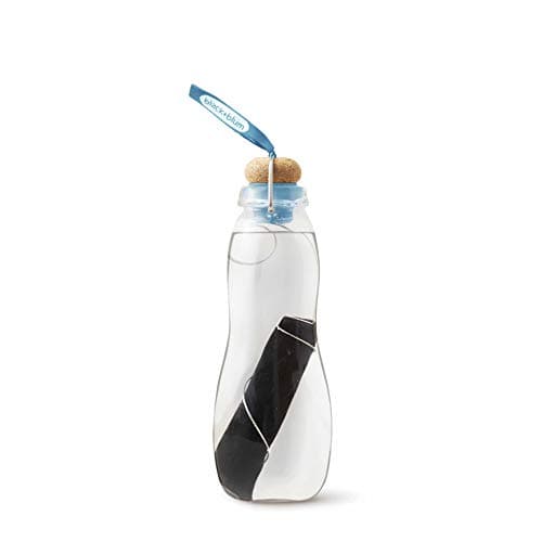 Image of BLACK+BLUM Eau Good Glass Water Bottle with Charcoal Filter | Filter Water Using Traditional Japanese Binchotan Charcoal, Supercharge Your Hydration, Leak Proof BPA Free Bottle, Blue, 650ml