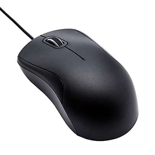 Image of Amazon Basics 3-Button USB Wired Quiet Mouse – Standard, Black