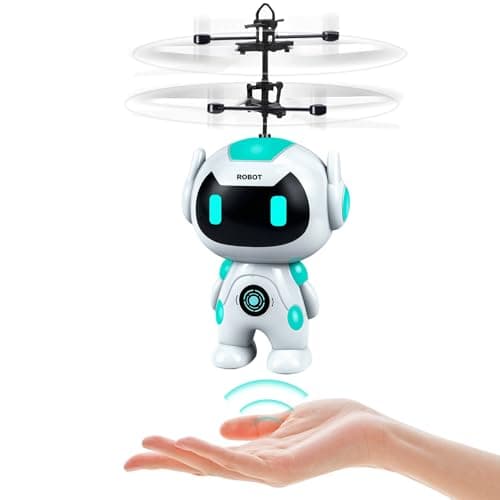 Image of Hymaz Flying Robot Toys Drone for Kids, Flying Ball Helicopter Toy Hand Controlled with LED Light for Beginner, Mini Drone Helicopter Gifts for 6-12+ Years Old Boys Girls Indoor Outdoor Games (White)