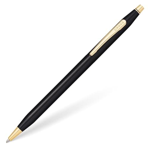 Image of Cross Limited Collection Classic Century Pearlescent Black PVD Barrel and Gold Appointments Ballpoint Pen