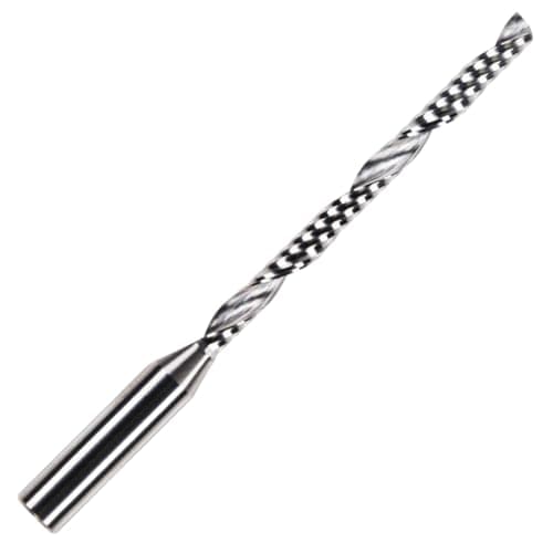 Image of Rennie Tools 4mm x 42mm Flute x 1/4" Shank Solid Carbide Single Flute Spiral Router Cutter Bit End Mill for ACM, Aluminium, PVC, Acrylic and Hard Woods. 4mm Router Bit