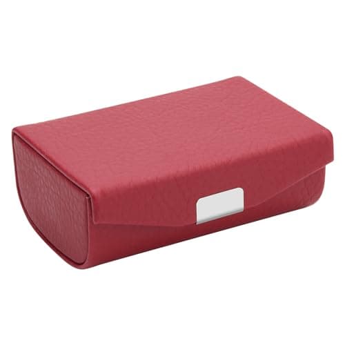 Image of Beautyflier Double Lipstick Case with Mirror, Women’s PU Leather Lipstick Case Holder for Purse with Mirror Rectangle Makeup Travel Cases, Women's Portable Lipstick Pouch Travel Cosmetic Case, Red,