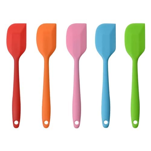 Image of Silicone Spatula Set of 5-500°F Heat Resistant Seamless Rubber Spatulas with Stainless Steel Core Kitchen Utensils Non-Stick for Cooking, Baking and Mixing (22cm / 8.6inch)