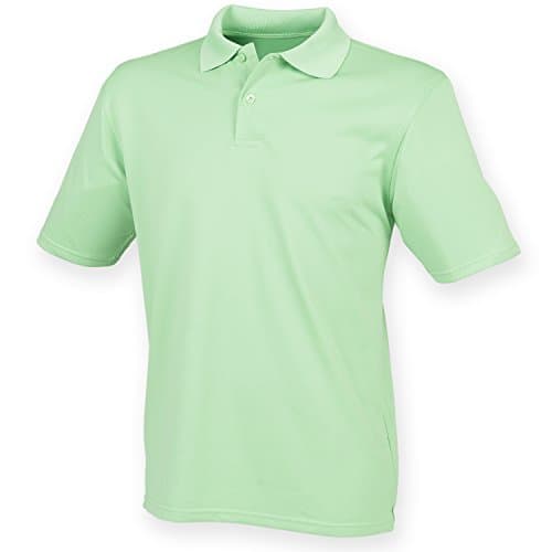 Image of Henbury Mens Coolplus® Pique Polo Shirt (S) (Lime Green)