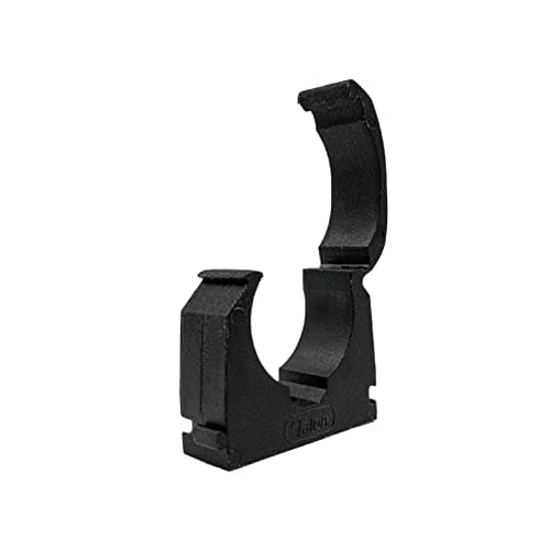 Image of Talon - 28mm Single Hinged Pipe Clip x 20 - Black - 360° Fixing for Pipework - Temperatures Up to 85°C (185°F) - Safe for Use On Plumbing, Gas and Air Conditioning Pipe - UV Stabilized