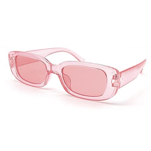 Image of ALLY-MAGIC Rectangle Sunglasses, Retro Square Sunglasses Trendy UV400 Protection Retro Glasses for Women Men Y4TYKMJ (Pink)
