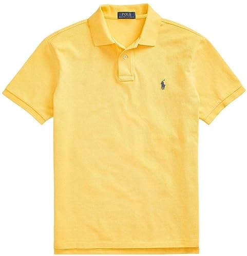 Image of POLO RALPH LAUREN Men's Classic Fit Mesh Pony Logo Polo Shirt (L, ChromeYellow)