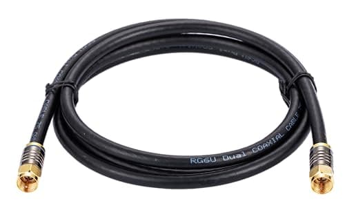 Image of Cables Direct Online 2M Black RG6 Coax Cable Dual Shield Outdoor/Indoor Coaxial BNC Extension Wire For Satellite Dish Cable TV Antenna