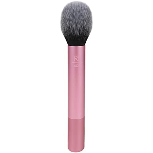 Image of Real Techniques Ultra Plush Blush Makeup Brush, For Loose, Cream, or Pressed Blush, Rosy Glow Cheeks, Fluffy Powder Brush, Aluminum Ferrules, Synthetic Bristles, Vegan and Cruelty Free, 1 Count