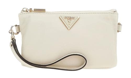 Image of GUESS cross body bag Latona Mini Tri Compartment Top Zip Taupe creme-white