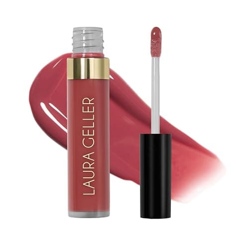 Image of LAURA GELLER NEW YORK Color Luster Lip Gloss | Non-Sticky Lip Gloss Treatment with Sheer High-Shine Color (Rhubarb Crumble)