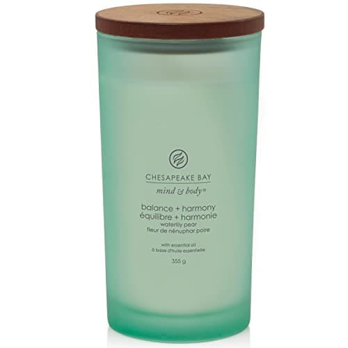 Image of Chesapeake Bay Scented Candle | Balance + Harmony (Water Lily Pear) Large Tumbler Aromatherapy Candle | Long Burning Candles: up to 82 Hours | Mind & Body Collection | Gifts for Women