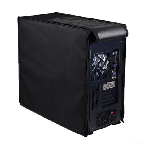 Image of 420D Oxford Waterproof Computer Tower Dust Cover with Zipper Closure, Static Resistant Protective Case for PC Desktop CPU(50 * 21 * 46cm)