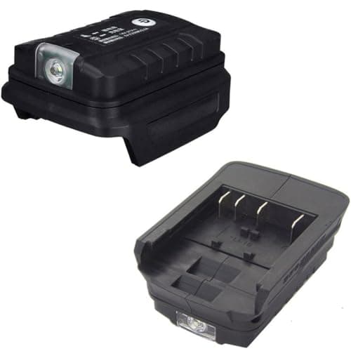 Image of Battery Adapter for Bosch 18V, Dual USB Output Converter with LED Light, Portable Power Supply for Mobile Phones