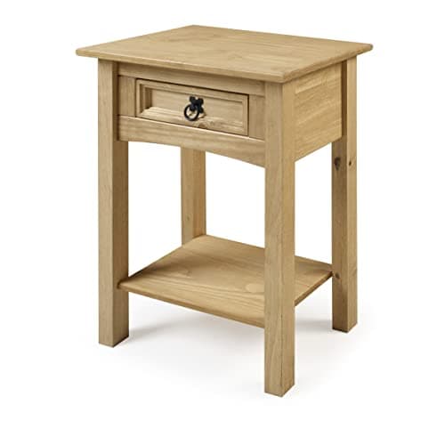 Image of Mercers Furniture Corona 1 Drawer Console Table Solid Mexican Wood Pine Wooden Hallway Stand Lamp Table Bedside Cabinet 73cm High 52.5cm Wide 35cm Deep