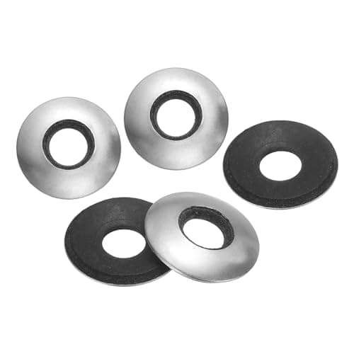 Image of sourcing map 100Pcs M8 x 19mm Sealing Washers, 304 Stainless Steel EPDM Bonded Neoprene Rubber Washers for Screws Bolts, Silver&Black