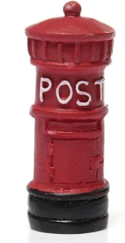 Image of Red Miniature Retro Postbox Craft Dollhouse Decor Garden Fairy Ornament Flower Pot Plant Home DIY Garden Decor Dolls Accessories