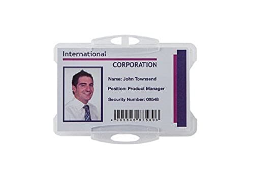 Image of Durable Security Pass Holder - Holds 1 ID Badge - Perfect For Building Access - Can be Combined with any Lanyard - Pack 0f 50