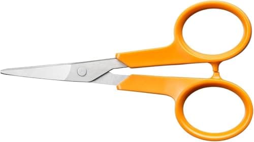 Image of Fiskars Classic Manicure Scissors, Curved, Right- and Left-Handed use, Total Length: 10 cm, Improved Handle ergonomics, Quality Steel/Plastic, Orange, 1075058