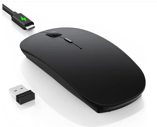 Image of TECKNET Bluetooth Mouse, Slim Rechargeable Wireless Mouse with 4800/3200/2400/1600/1200/800 DPI, USB-C, 2.4G Receiver, Quiet Portable Mini Mouse for MacBook Air/Pro, iMac, Surface Pro, PC