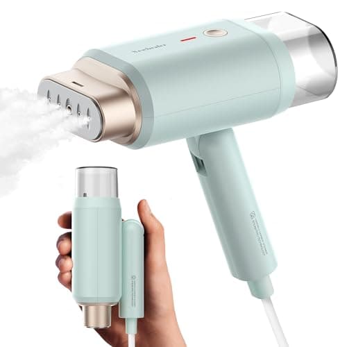Image of Newbealer Clothes Steamer, Portable Handheld Steamer for Clothes, 20s Fast Heat Up, 1200W 180ml Detachable Water Tank, Horizontal & Vertical Steaming for Home & Travel