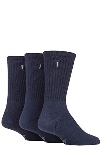 Image of Jeep Mens 3 Pair Urban Trail Cotton Sports Socks In 3 Colours (6-11, Navy/Sky)
