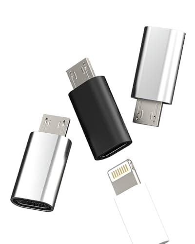 Image of Lightning female to Micro USB male Adapter(3 pack)for Apple iPhone Charging power Cable Converter micro-usb Android Accessories Data Transfer Connector compatible for Samsung Galaxy S6 S7 edge+ Active