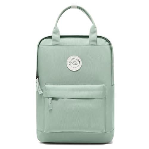 Image of HYC00 Unisex Lightweight Backpack School Bag Water-resistant Casual Rucksack Fits 14 inch Laptop for Boys Girls Travel Backpack Bookbag Men and Women College Daypack,Light Green