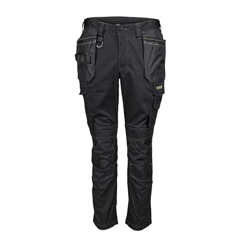 Image of Apache Sudbury Mens Work Trousers | Black UK Size 34W 31L | Lightweight Stretch Comfort Slim Fit | Rip-Stop Fabric | Cargo and Holster Pockets