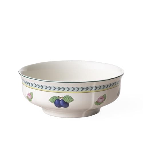 Image of Villeroy & Boch French Garden Fleurence Round Salad Bowl, Premium Porcelain, White/Multicoloured
