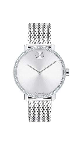 Image of Movado Women's Bold Shimmer Swiss Quartz Watch with Stainless Steel Strap, Silver, 15 (Model: 3600655)