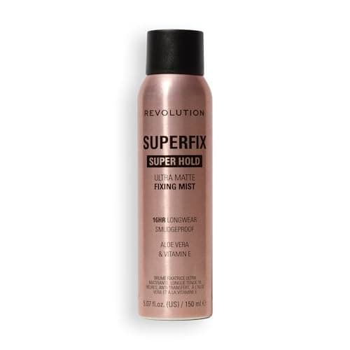 Image of Makeup Revolution, Super Fix Misting Spray, Makeup Fixing Spray, Matte Finish, Long Lasting Hold, Contains Vitamin E, 150ml
