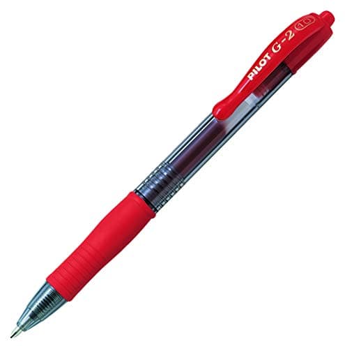 Image of Pilot G2 10 Gel Ink Pen Push Mechanism Red