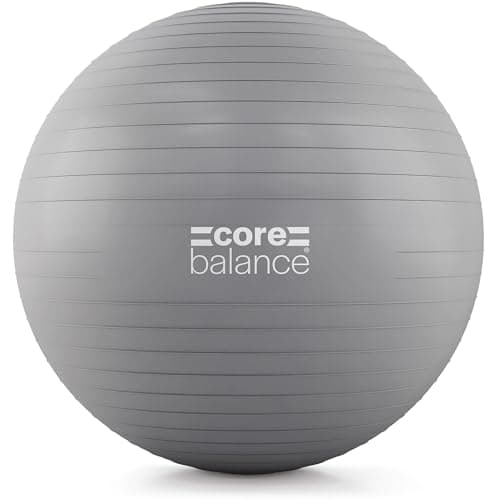 Image of Core Balance Anti Burst Gym Ball, 45-85cm With Hand Pump (65cm, Grey)