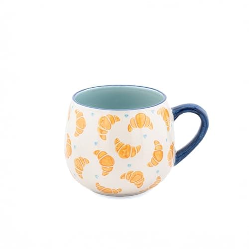 Image of Sass & Belle Croissant Stamped Ceramic Mug – Cute Novelty Coffee Cup for Tea or Hot Drinks – Unique Gift for Mum, Her, Him – Sass and Belle Mug for Kitchen, Office, or Home