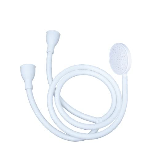 Image of Blue Canyon Vector Double Tap Shower Spray| Bathroom Accessory| Premium Shower Attachment for Bath taps| Push-on-Fitting| Suitable for Round & Oval Taps| Shower Head for Bathroom| ~1.5 Meters| (White)