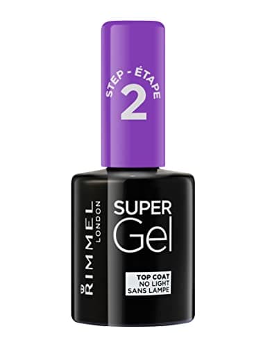 Image of Rimmel Super Gel, Top Coat, Long-Lasting Nail Polish, Glazed Finish, Easy Application, Gel-like Manicure, Chip Resistant, Clean Formula, 12ml