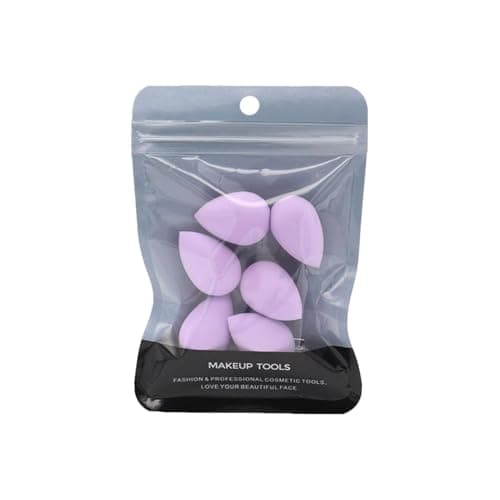 Image of 6Pcs Purple Mini Makeup Sponge Small Beauty Sponge Blender Set for Foundation, Powder, Concealer Highlight,and Eye Shadow, Makeup Blenders and Sponges，Face