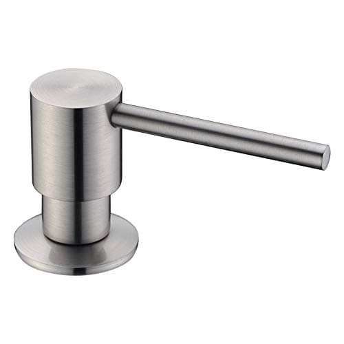 Image of MIFULY Soap Dispeser for Kitchen Sink, Bult in Soap Dispenser, Kitchen Bathroom Sink Deck Mount Soap or Lotion Pump Dispenser Brushed Nickel, 500ml/17oz Pump Bottle