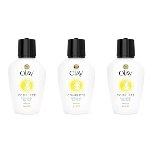 Image of Complete Lightweight Day Fluid for Sensitive Skin, SPF 15, with Vitamins B3, E & Pro-V B5, 100ml, Pack of 3