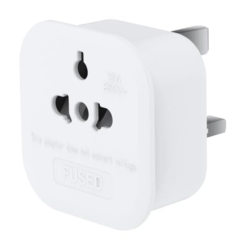 Image of 1Pack US to UK Plug Adapter, USA to UK Travel Adapter, US/Canada/China/Japan to UK Plug Converter Power Adapter with 13A Fuse (Type A, B, C, I, E, F, L)