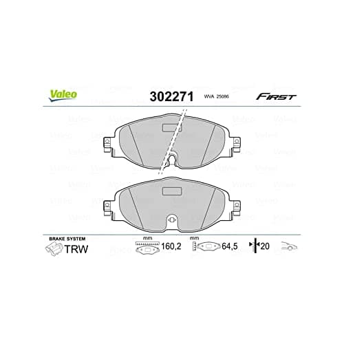 Image of VALEO 302271 Brake Pad Set, disc brake for AUDI,SKODA,VW,VW (SVW)